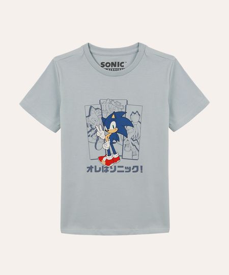 camiseta de algodão infantil sonic azul 6