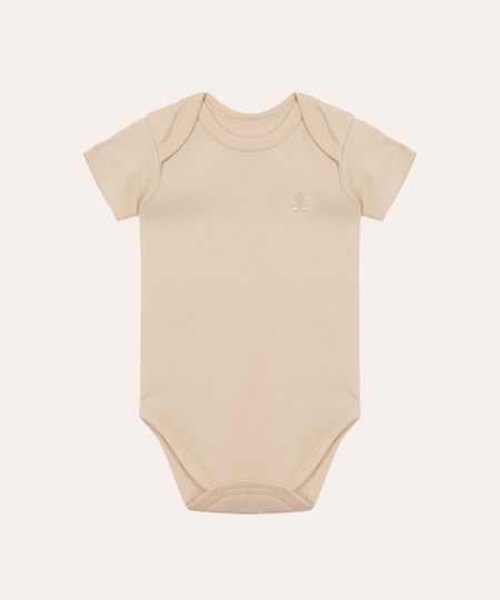 body de algodão peruano infantil manga curta bege 9-12 body de algodão peruano infantil manga curta bege 9-12