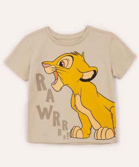 camiseta de algodão infantil simba bege 4