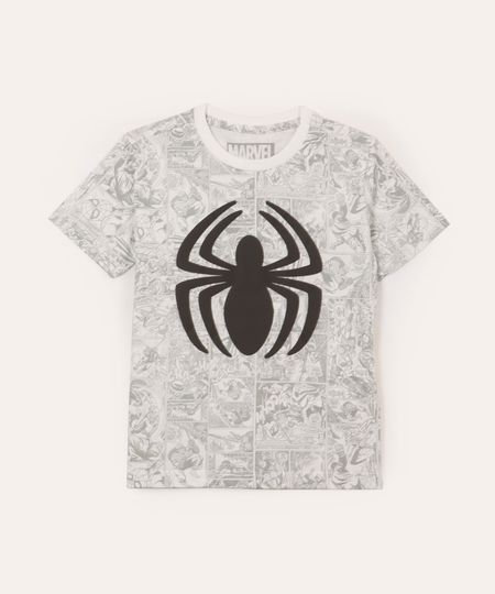 camiseta de algodão infantil homem aranha off white 4 camiseta de algodão infantil homem aranha off white 4
