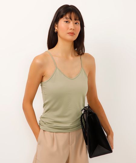 regata alça fina verde PP