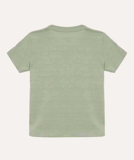 camiseta de algodão infantil com bolso manga curta verde 2