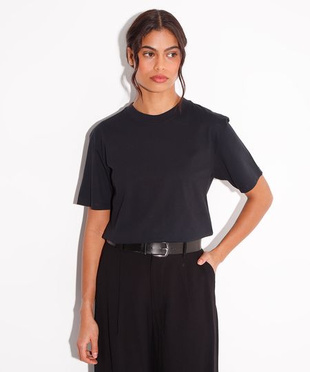 camiseta de algodão manga curta mindset preta PP camiseta de algodão manga curta mindset preta PP