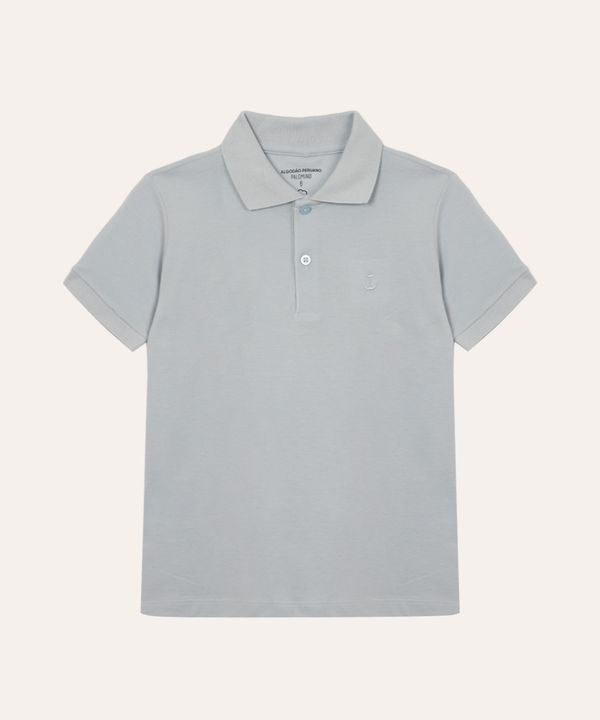polo de algodão infantil manga curta azul 6
