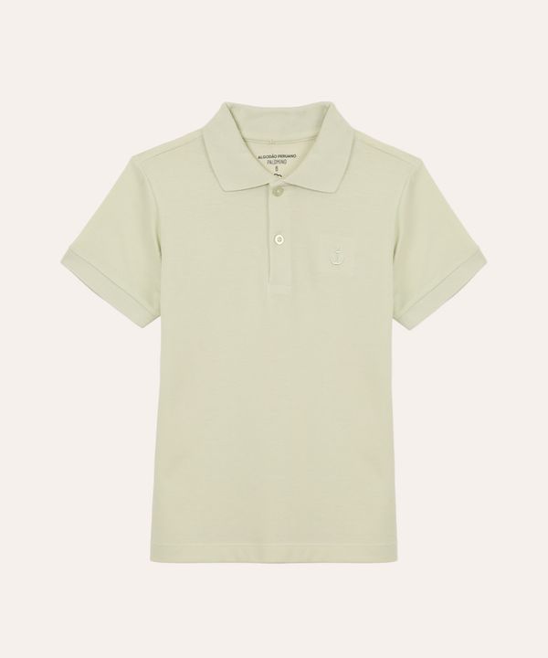polo de algodão infantil manga curta verde 12