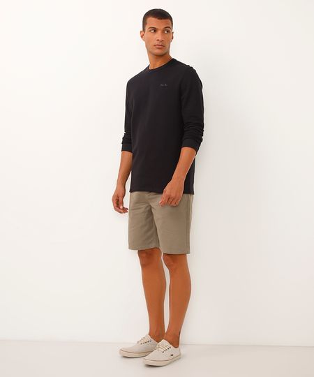 bermuda jogger de sarja texturizada bege G bermuda jogger de sarja texturizada bege G