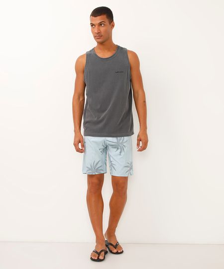 short boardshort cós com cordão coqueiro azul 42