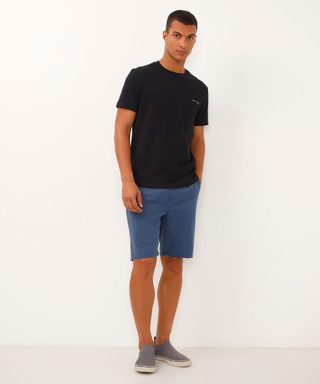 bermuda jogger de sarja texturizada azul G