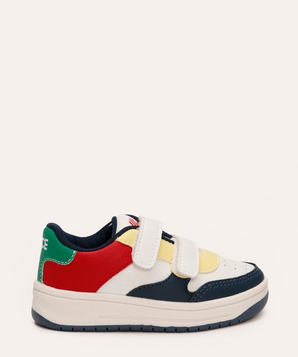 tênis infantil com velcro colorido 26