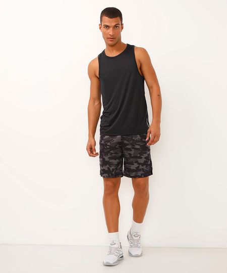 bermuda basquete camuflada esportiva ace preta M