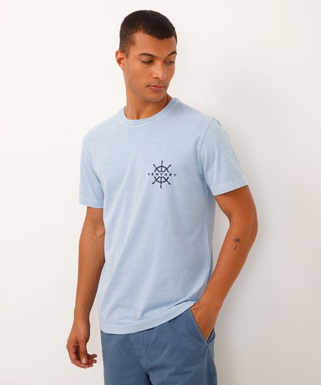 camiseta de algodão manga curta newport azul P