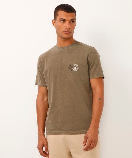 camiseta comfort de algodão coffee marrom P