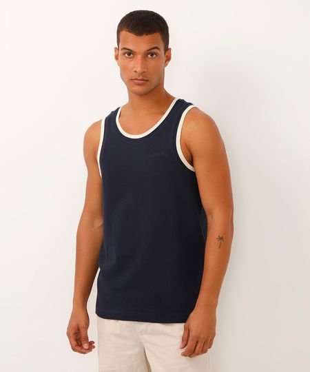 regata relaxed athletic club texturizada bicolor azul M
