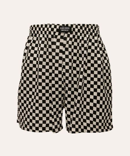 cueca de viscose quadriculada branco P