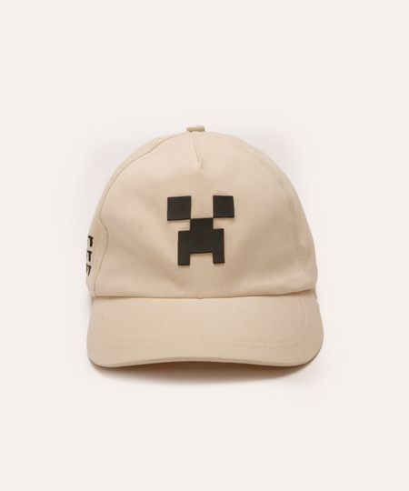 boné infantil minecraft - bege UNICO