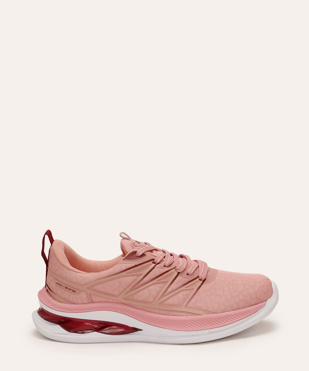 tênis com recortes esportivo ace rosa