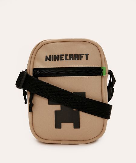 bolsa shoulder bag infantil minecraft bege UNICO