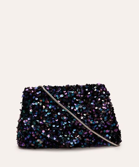 bolsa crossbody de paête com corrente roxa UNICO
