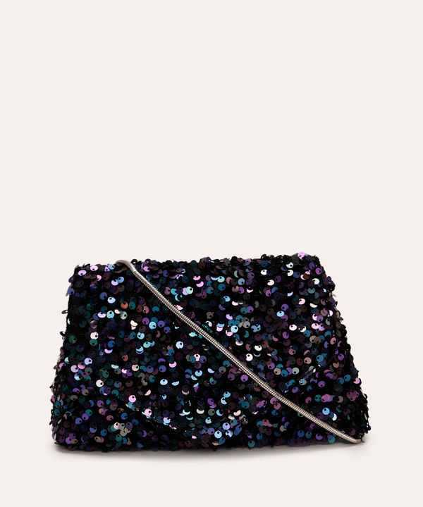 bolsa crossbody de paête com corrente roxa UNICO