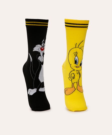 meia cano longo piu piu e frajola colorido 41-43 meia cano longo piu piu e frajola colorido 41-43