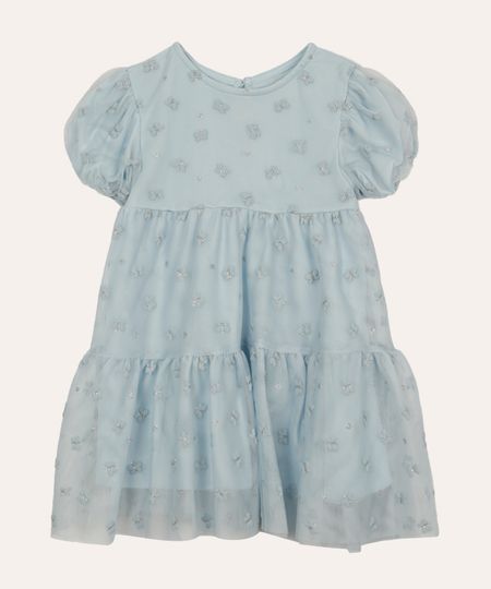 vestido infantil marias de tule floral azul 4 vestido infantil marias de tule floral azul 4