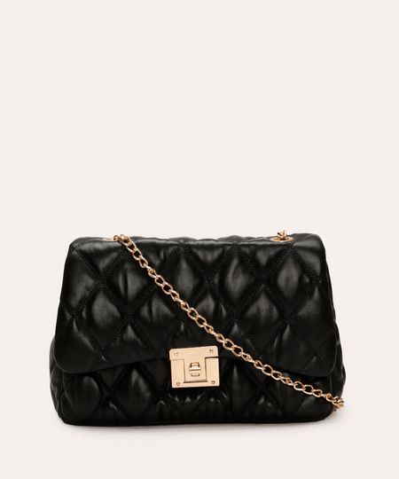 bolsa shoulder matelassê com corrente preta UNICO