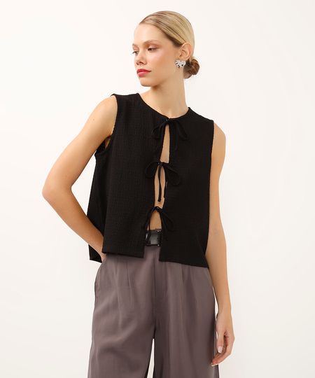 regata com amarração preta P