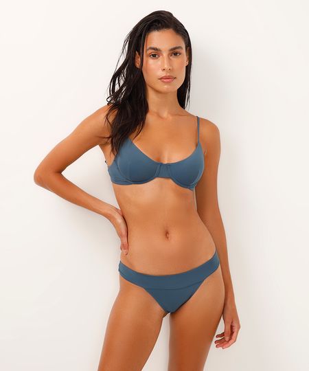 biquíni calcinha tanga proteção uv azul P