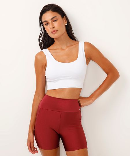 top canelado bojo removível esportivo ace branco P top canelado bojo removível esportivo ace branco P