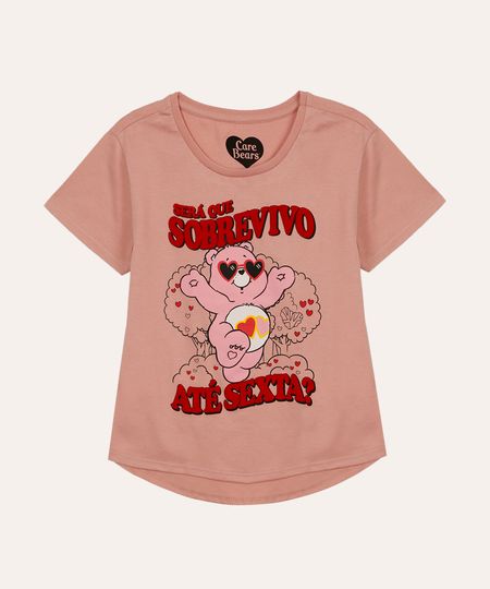 camiseta de algodão juvenil ursinhos carinhosos rosa 14