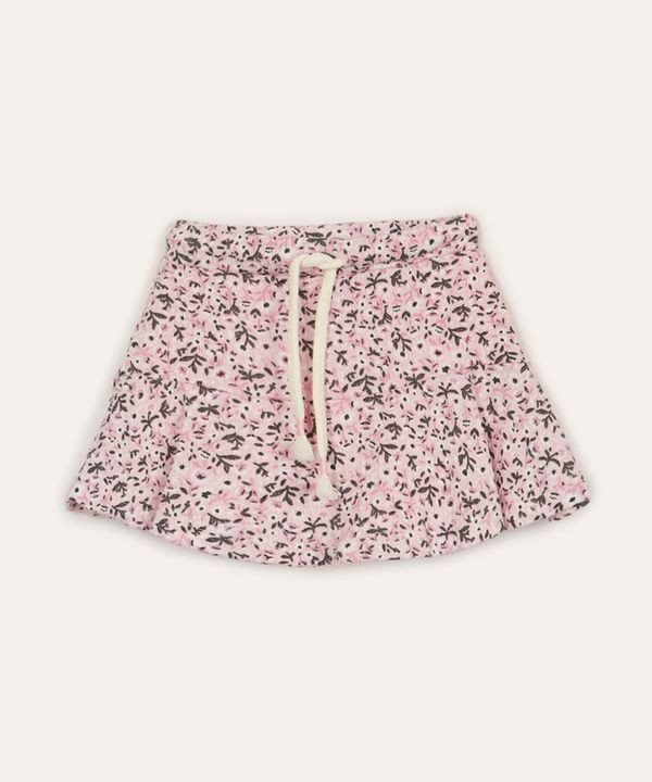 short saia infantil floral rosa 2