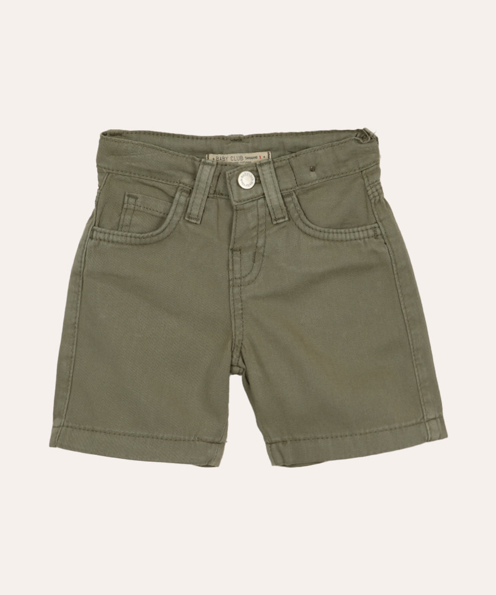 bermuda de sarja infantil com bolsos verde