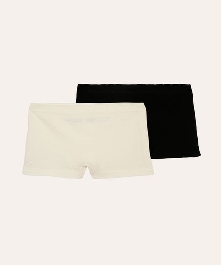 kit de 2 calcinhas caleçon sem costura colorido P