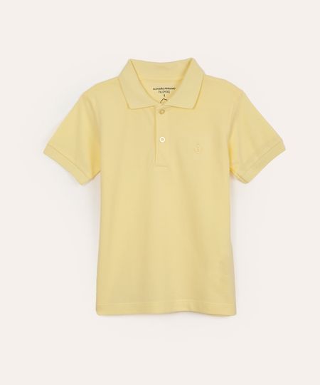 polo de algodão infantil manga curta amarelo 4