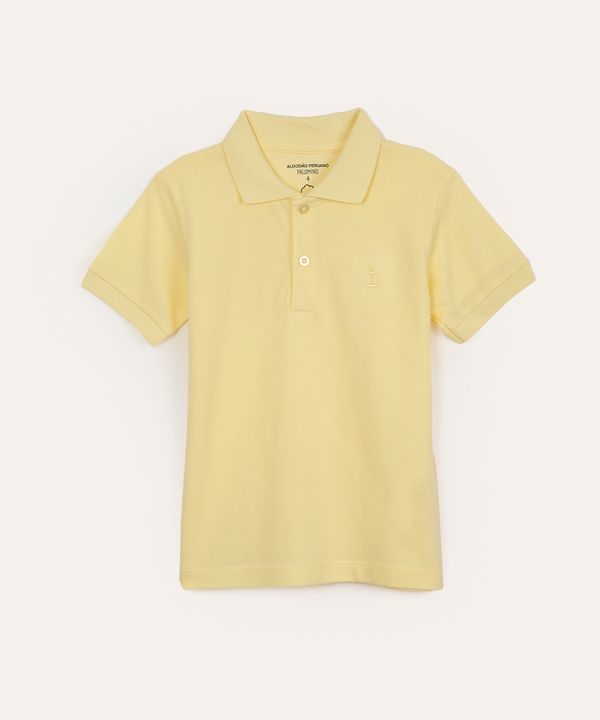 polo de algodão infantil manga curta amarelo 8