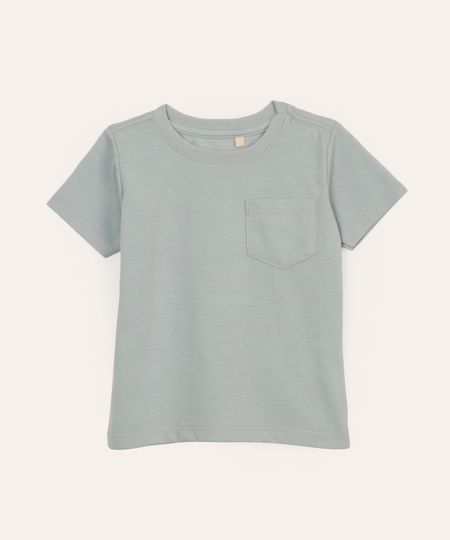 camiseta infantil texturizada com bolso azul 5