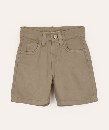 bermuda de sarja infantil com bolsos bege 1 bermuda de sarja infantil com bolsos bege 1