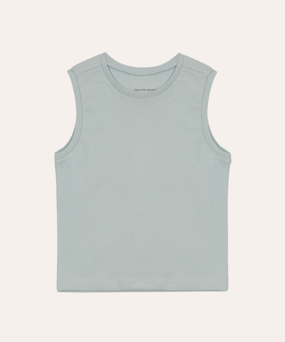 regata infantil de algodão azul