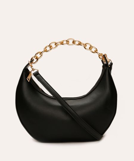 bolsa shoulder alça dupla com corrente preta UNICO