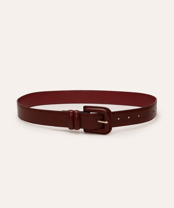 cinto fivela quadrada forrada vinho 85CM