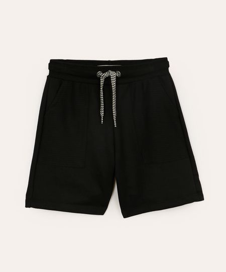 bermuda de moletom infantil com recortes preta 4 bermuda de moletom infantil com recortes preta 4