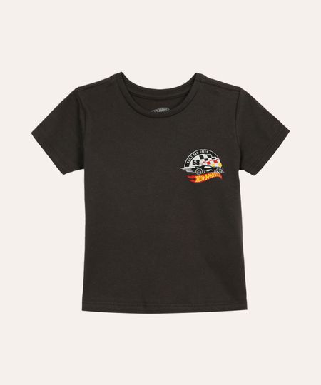 camiseta de algodão infantil hot wheels manga curta cinza 1