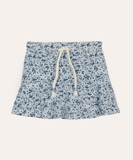 short saia infantil floral azul 1 short saia infantil floral azul 1