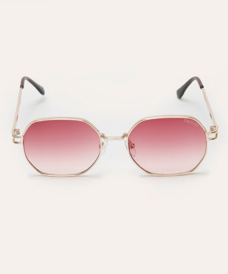 óculos de sol oval triton dourado UNICO