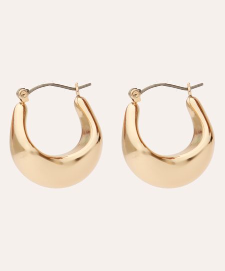 brinco de argola geométrica dourado UNICO