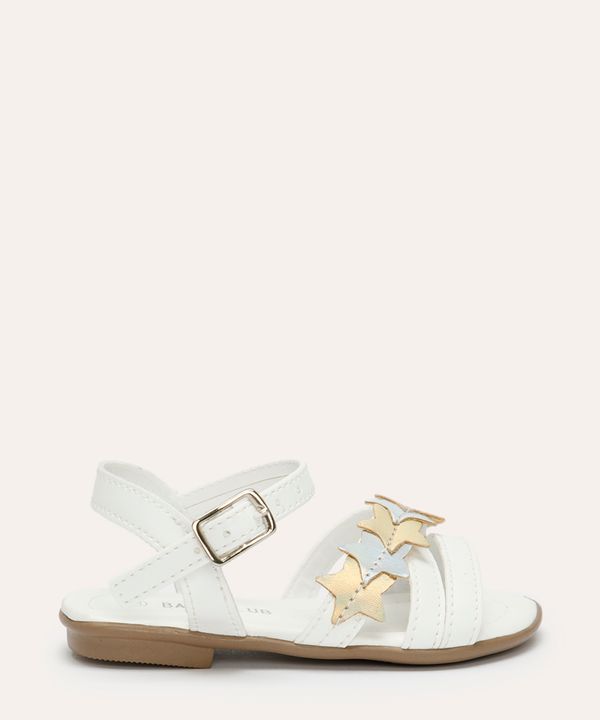 sandália infantil estrelas off white 23