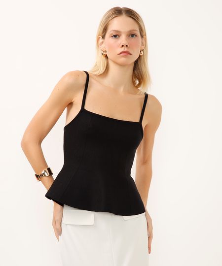 regata de tricot peplum preta GG