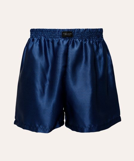 cueca samba canção acetinada geométrica azul GG
