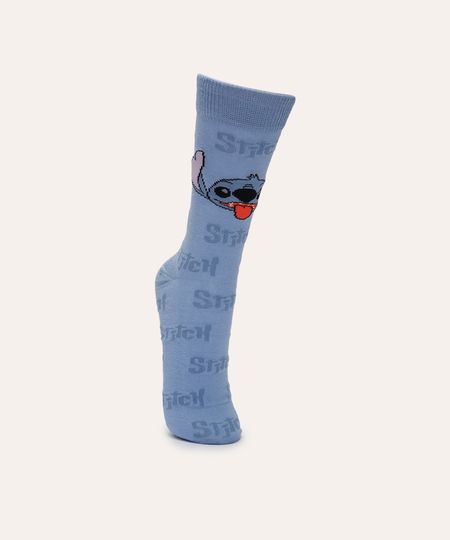 meia cano longo stitch azul 37-40 meia cano longo stitch azul 37-40