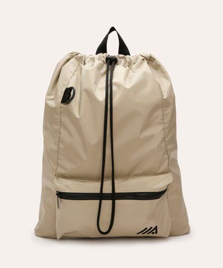 mochila saco com bolso esportiva ace bege UNICO